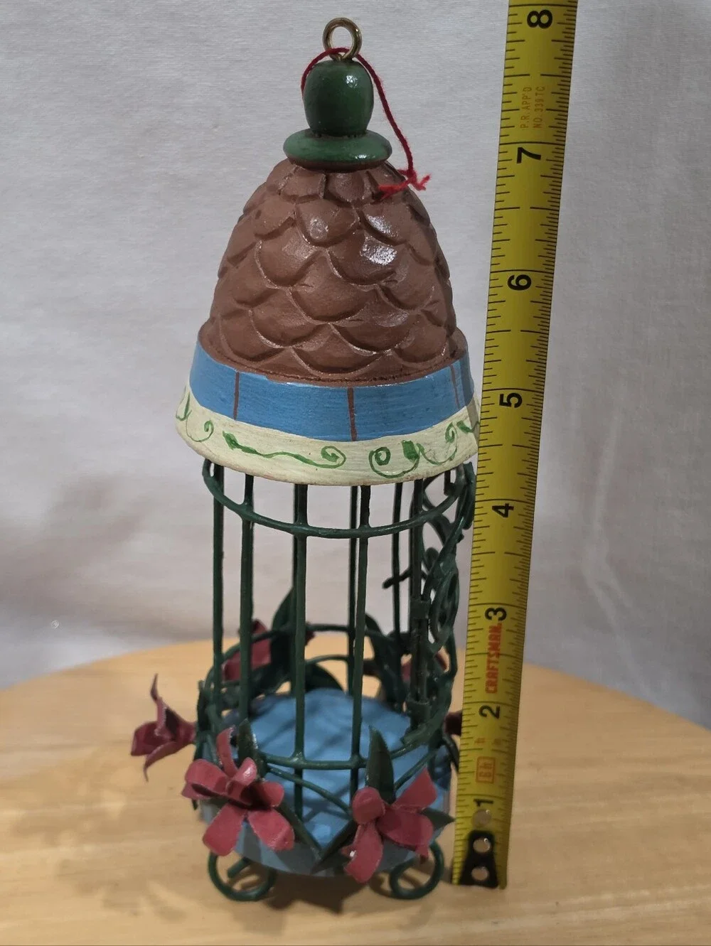 Vintage Birdcage Christmas Ornament Poinsettia Holiday Decor 8